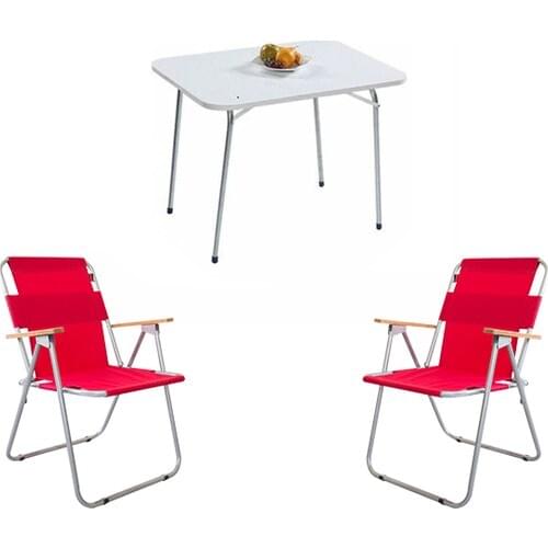 Bofigo Folding Table 60 x 80 cm + 2 Folding Chairs - camping set