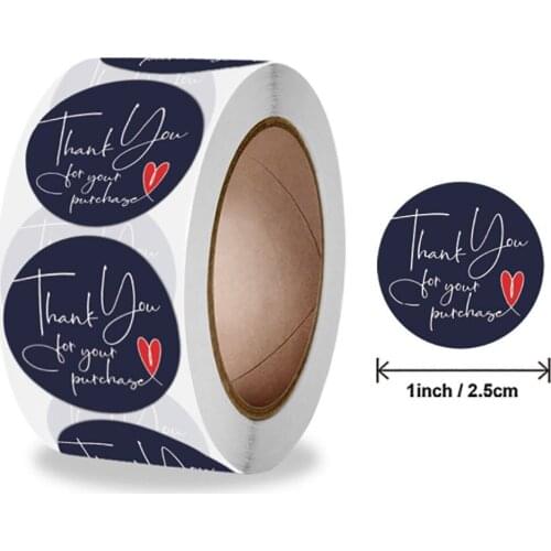 Thank You For your Purchase Stickers 100-500pcs 1Inch Flower Sealing Stickers Decoration For Wedding Stationary Packaging Lables