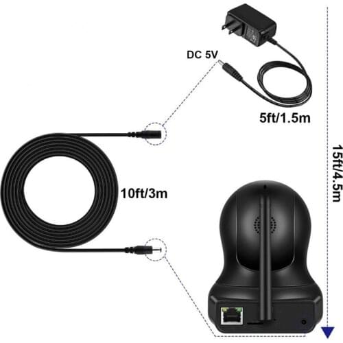 DC Power Extension Cable 3/6.5/10/16.4/32.8ft 5.5mmX2.1mm Male Female Cord ​for Router And Led Strip Electrical Equipment