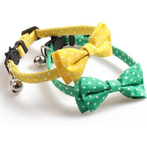 Dots Pattern Dog Bow Collar Cute Pet Puppy Small Dogs Cats Collar Pet Grooming Accessories For Pet
