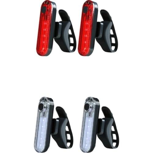 2PCS Bike Taillight Cycling Waterproof USB Rechargeable 15 Lumen LED Lamp Bicycle 4 Modes Rear Light Safety Warning Lamp