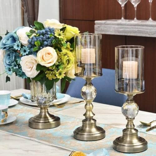 Vintage Metal Wedding Candle Holders Glass Menorah Geometric Nordic Style Candle Holder Modern Porta Velas Home Decor BW50ZT