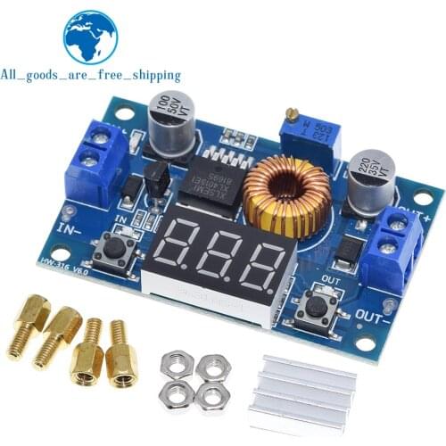 XL4015 High power 5A 75W DC-DC Adjustable Step-down Charger Module Step Down Buck Converter LED Driver with Red Voltmeter