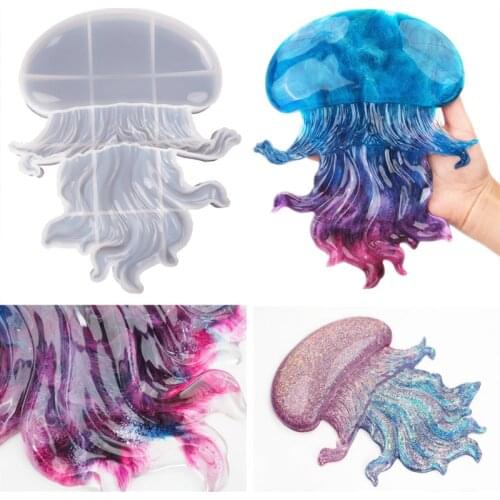 DIY Marine Life Jellyfish Crystal Epoxy Resin Mold Mirror Silicone Mold For Resin Craft