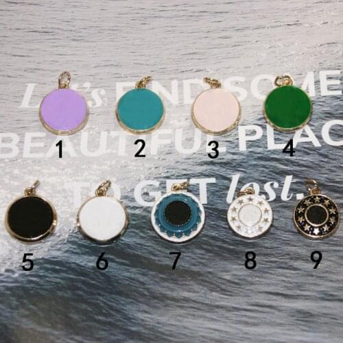 10PCS mix color Pendants Gold Metal necklace button for Earrings Bracelet Pendants Fashion Accessories DIY Handmade