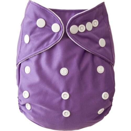 2021 Naughty baby Plain Color Reusable Baby Diapers Nappy Washable Size Adjustable Cloth Diapers 9PCS With insert or Not