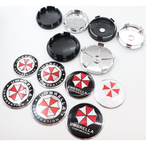 4pcs 50mm 56mm 60mm 65mm 68mm UMBRELLA CORPOR Car Logo Wheel Center Cap Rim Badge Covers Decal Refit Decoration Emblem Sticker