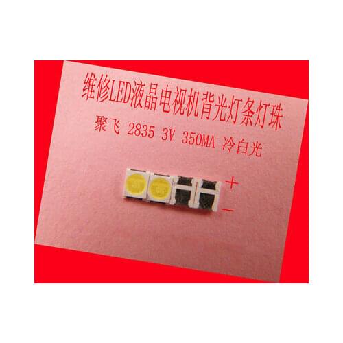 400Pcs 2835 3528 SMD Lamp Beads 3V 350mA for LED TV repair Cold White 100%NEW