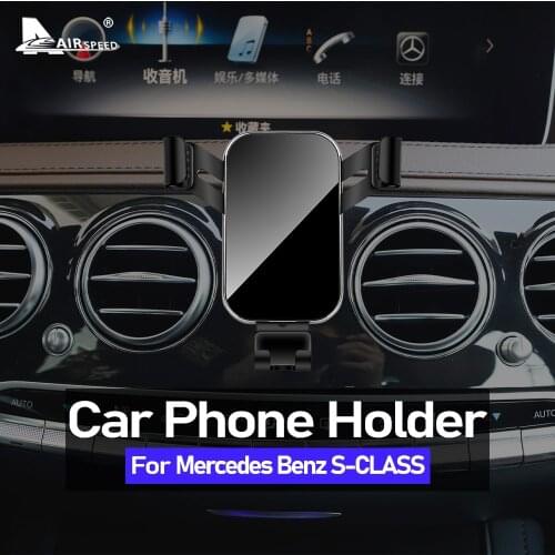 AIRSPEED Car Mobile Phone Holder Air Vent Mount Bracket for Mercedes Benz S Class W222 X222 V222 Accessories Gravity GPS Stand