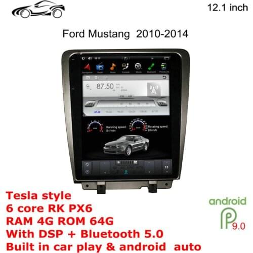 ANDROID CAR GPS Vertical screen For Ford Mustang GPS 12.1 inch 6 CORE RAM 4G ROM 64G Car Multimedia DSP buletooth 5.0 NAVIGATION