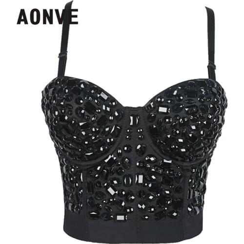 Aonve Steampunk Bustiers For Women Black Gothic Corset Bras Tops Punk Goth Sexy Clothes Mujer Overbust Bra Korse S-2XL