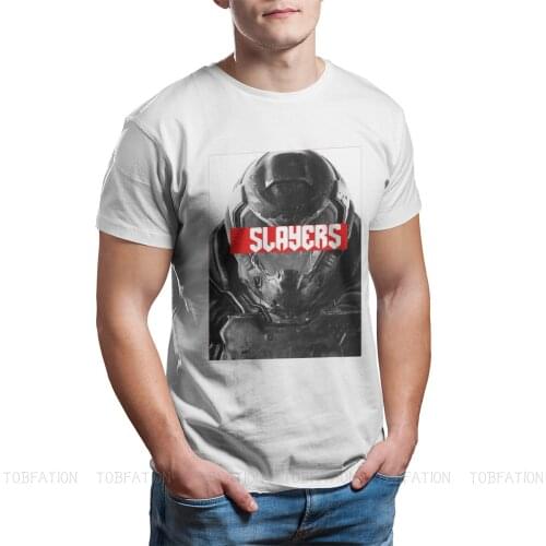Doom Eternal Hell Doomguy Seraphim Game Fabric TShirt The Slayer Basic T Shirt Homme Men Clothes New Design Trendy