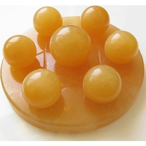 Feng Shui seven star array natural topaz crystal ball + plate base decoration