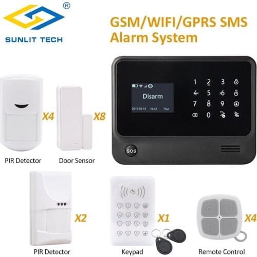 GS-G90B Plus WIFI Smart Home Alarm System Black Alarm Host Support RFID Touch Keypad Arm/Disarm Security Alarm Systems