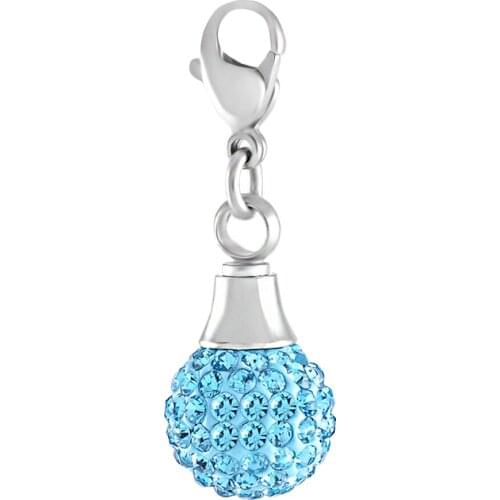 Stainless Steel Memorial Cremation Jewelry Beads for Ashes Remembrance Funeral Urn Jewelry B Crystal Ball Charm