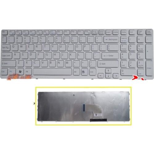 SSEA New laptop US Keyboard for SONY VAIO SVE15 SVE-15 White