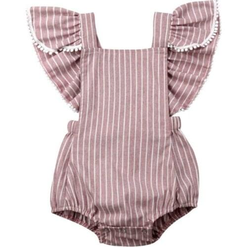 0-24M Newborn Toddler Baby Girls Princess tassel Romper Stripe Costume for baby girl 2020 Baby Summer Clothes Ruffle jumpsuits