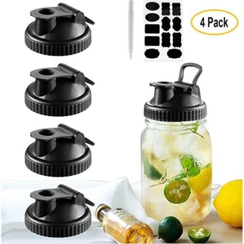 Mason Jar Lids Cover Sealing Anti-leakage Drinking Bottle Lid With Pour Holes Cute Capfor Leak-proof Bottle Cover For Kitchen