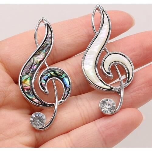 2021 Hot Sale Natural Shell Romantic Note-shaped Shell Brooch Banquet for Jewelry Making DIY Accessories Fit Necklace Earrings