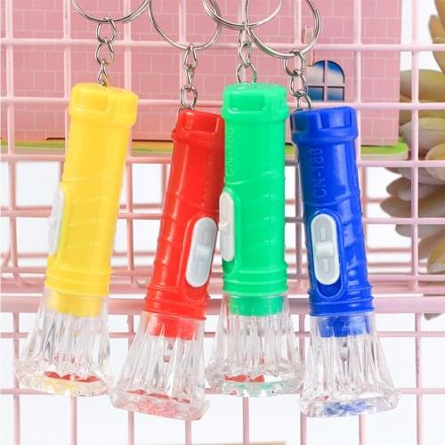 2pcs Mini Flashlights Portable Keychain Flashlight Pocket Small Torch Self-defense Flashlight Luminous Gifts Toys for Child Kids