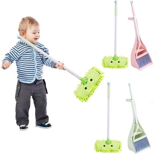 Mini House Cleaning Sweeping Toy Combination Child Mop Dustpan Cleaning Tool Retractable Flat Pallet Puzzle Housework Toy