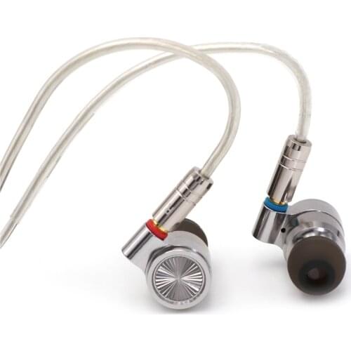 TIN HIFI T4 10mm Carbon Nanotube Dynamic Driver In-Ear Monitor Earphones, Ultra-Sleek Metal Housing, Silver-Plated MMCX Cable