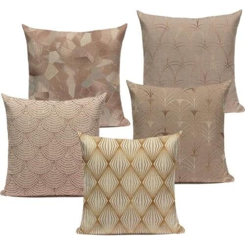 Rustic Style Cover Pillows Gold Cover Cushion Kissen Simple Style Decorative Pillowcase Shabby Chic Geometric Decor Cushions