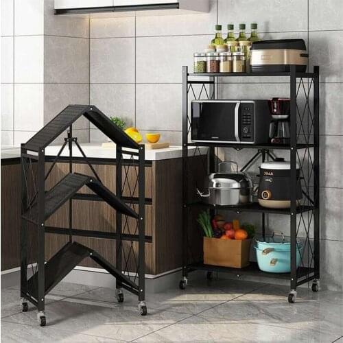 No Installation of Folding Floor Shelf Kitchen and Living Room Cabinet Organizer Home Organization and Storage