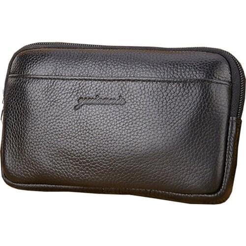 New Men Leather Vintage Cell/Mobile Phone Cover Case skin Hip Belt Bum Fanny Pack Waist Bag Pouch