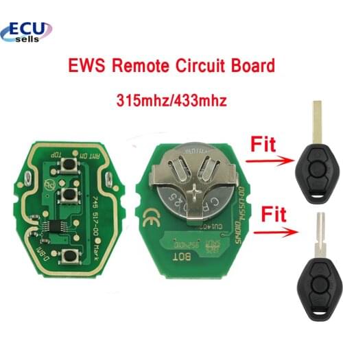 NEW EWS Remote 3 Button KEY Circuit Board 433MHZ or 315MHZ for BMW KEYLESS Remote KEY