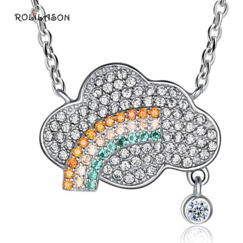 Rainbow shape Pendant necklace special design 925 sterling silver for lover Valentines Day gift SP60