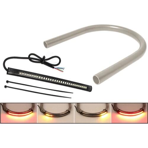 Flat Cafe Racer Seat Hoop Loop 230mm&LED Tail Light for Suzuki GS 550/650/750/850/1100