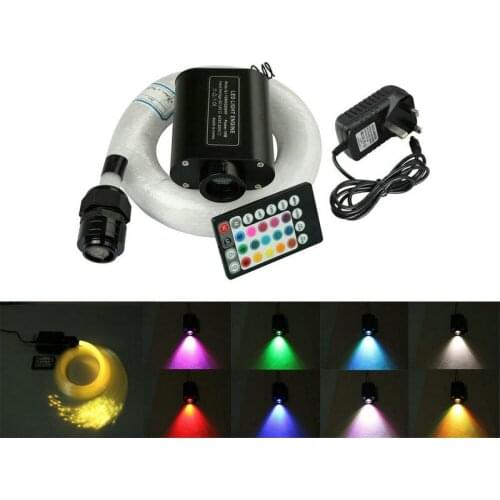 Remote controlled Audio Light Engine RGBW +300pcs 3M(L) Mixed size Fiber Optic plastic Cable Kit Ceiling Car Roof DIY star Lamp