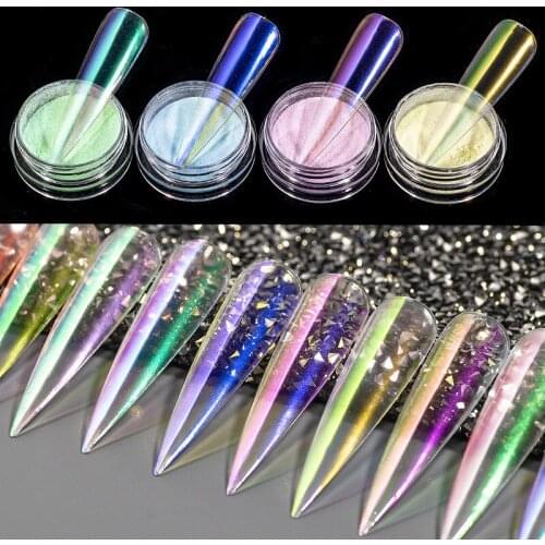 Nail art rainbow powder 0.2g ice penetrating powder for manicure Mermaid powder Magic mirror powder nail neon powder