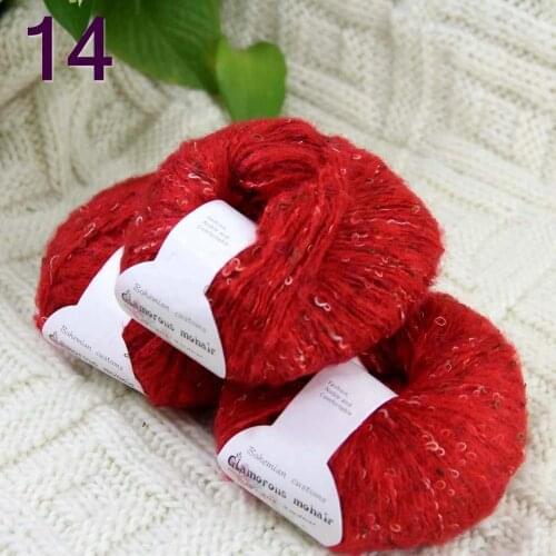 Sale 3SkeinX50gr Luxury Fluffy Soft NEW MOHAIR Shawls Hand Knit Crochet Yarn Red 825-14-3