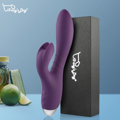 Tracys Dog Clitoris Kneading And Sliding Bunny Vibrator For Stimulating G-spot 10 Modes Waterproof Vibrating Dildo Sex Toy
