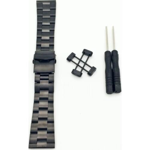 Rare For Suunto Core All Black 24mm Stainless Steel Strap Watch Band W/ Lugs Kit + PVD Buckle +Adapters+Tools For Ross