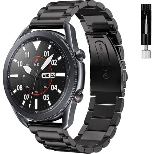 20 22mm bands for samsung galaxy watch 3 45mm 41mm 46mm active 2 Gear S3 Frontier band Stainless Steel strap for huawei gt 2 pro