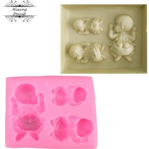 Silicone mold cake candy mold DIY design soft candy decoration tool 3D sleep baby hand soap mold