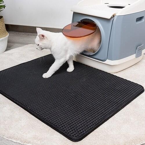 Waterproof Pet Cat Litter Mat Foldable EVA Double-Layer Cats Mat Bottom Non-slip Pet Litter Cat Mat Layer Pet Litter Catcher Mat