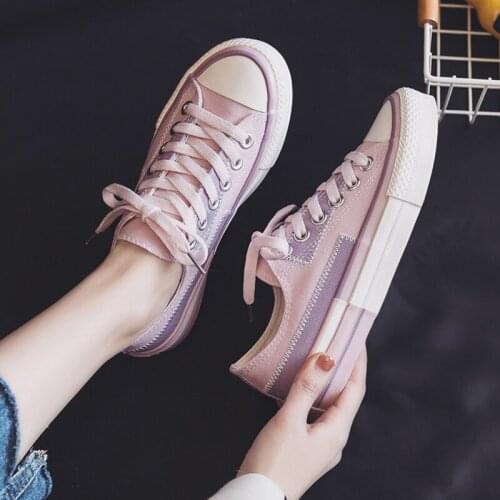 Women Shoes Lace Up Flat Platform Comfort Leisure Ladies Vulcanized Shoes Female Fashion Canvas Shoes Woman Walking Footwear