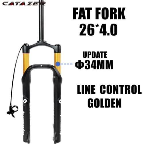 CATAZER MTB Moutain 26inch Bike Fork Fat bicycle Fork Air Gas line Locking Suspension Forks Magnesium Aluminium Alloy 4.0"Tire
