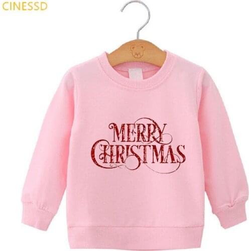 Funny Autumn Winter Kids Clothes Merry Christmas Letter Print Hoodies Girls/Boys Unisex Children Clothing Harajuku Sududera