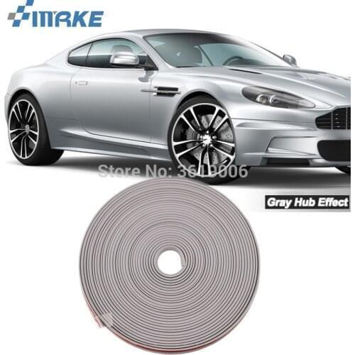 SmRKE 8M Car Wheel Hub Rim Edge Protector Ring Tire Strip Guard Rubber Stickers On Cars Gray Car Styling