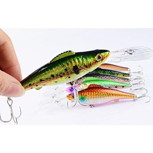 1PCS Bionic Laser Minnow Trolling Fishing Lures 125mm/14.5g Artificial Sinking Shadlure Wobblers for Pike Tackle Hard Bait Jig