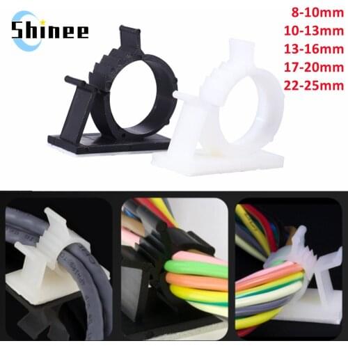 1pcs Self Adhesive Cable Clips 8-25mm Desk Table Cable Clamp Adjustable Tie Mounts Fixer Cable Holder Wrap Cord Wiring Accessori
