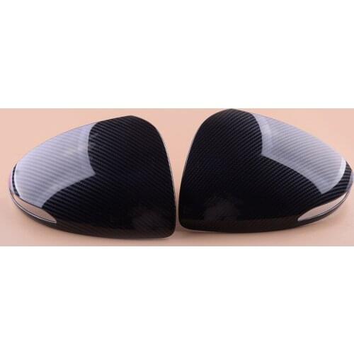 2Pcs ABS Black Car Rearview Mirror Cover Trim Decoration Fit for Hyundai Sonata 2020 2021 Carbon Fiber Style