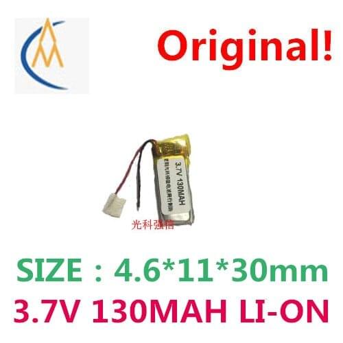 2PCS Brand new 3.7V polymer lithium battery 461130 130mah MP3 Bluetooth headset / device / mini 3D glasses