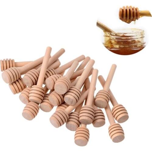 30pcs 3inch Mini Honey Stir Bar Wood Honey Dipper Sticks Server For Honey Jar Stirring Sticks Spoon Honey Stick Kitchen Tools