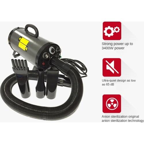 3400W Power Hair Dryer For Dogs Pet Cat Grooming Blower Warm Wind Fast Blow Small Medium Large